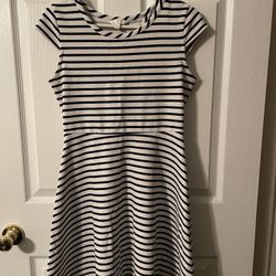 Black and white striped dress