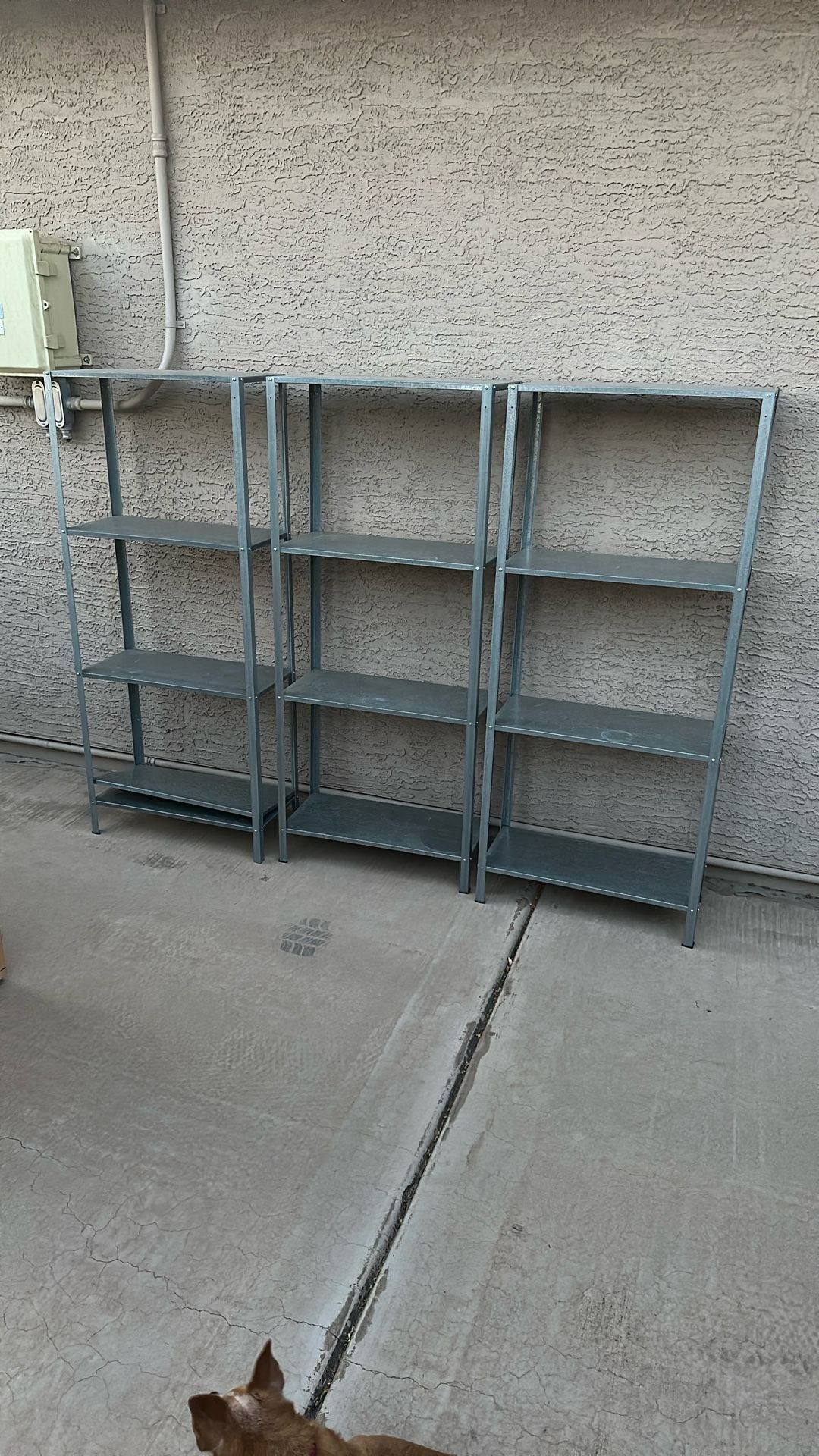 IKEA Hyllis Shelving Units Set of 3 Galvanized Indoor Outdoor