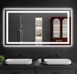 30"X48" LED Bathroom Mirror With Lights | Dimmable?Anti-Fog?Bathroom Vanity Mirror For Wall, Backlit + Front Lit, Memory Function, Shatter-Proof, Temp