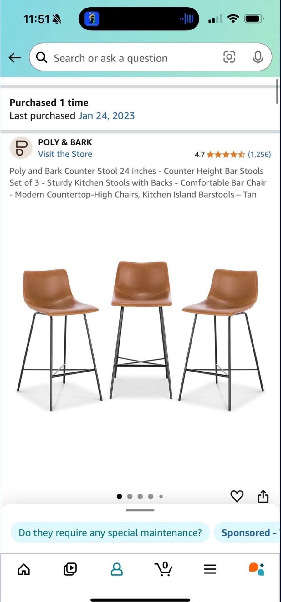 3 Tan Barstools - $250 New