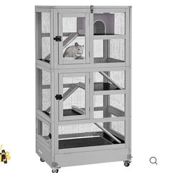 5 Levels Wooden Chinchilla Ferret Cage | Chew-Resistant Habitat