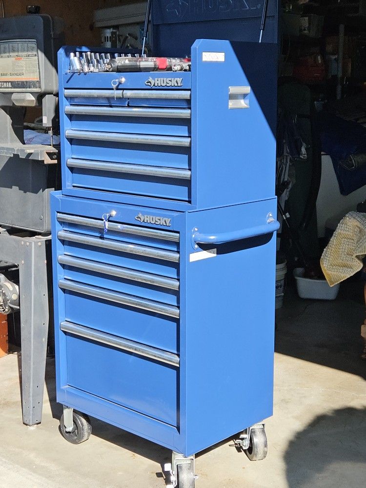 Kobalt Heavy Duty Rolling Toolbox Full With Mostly USA Tools Including Keys All You Need For Shop Or Home 