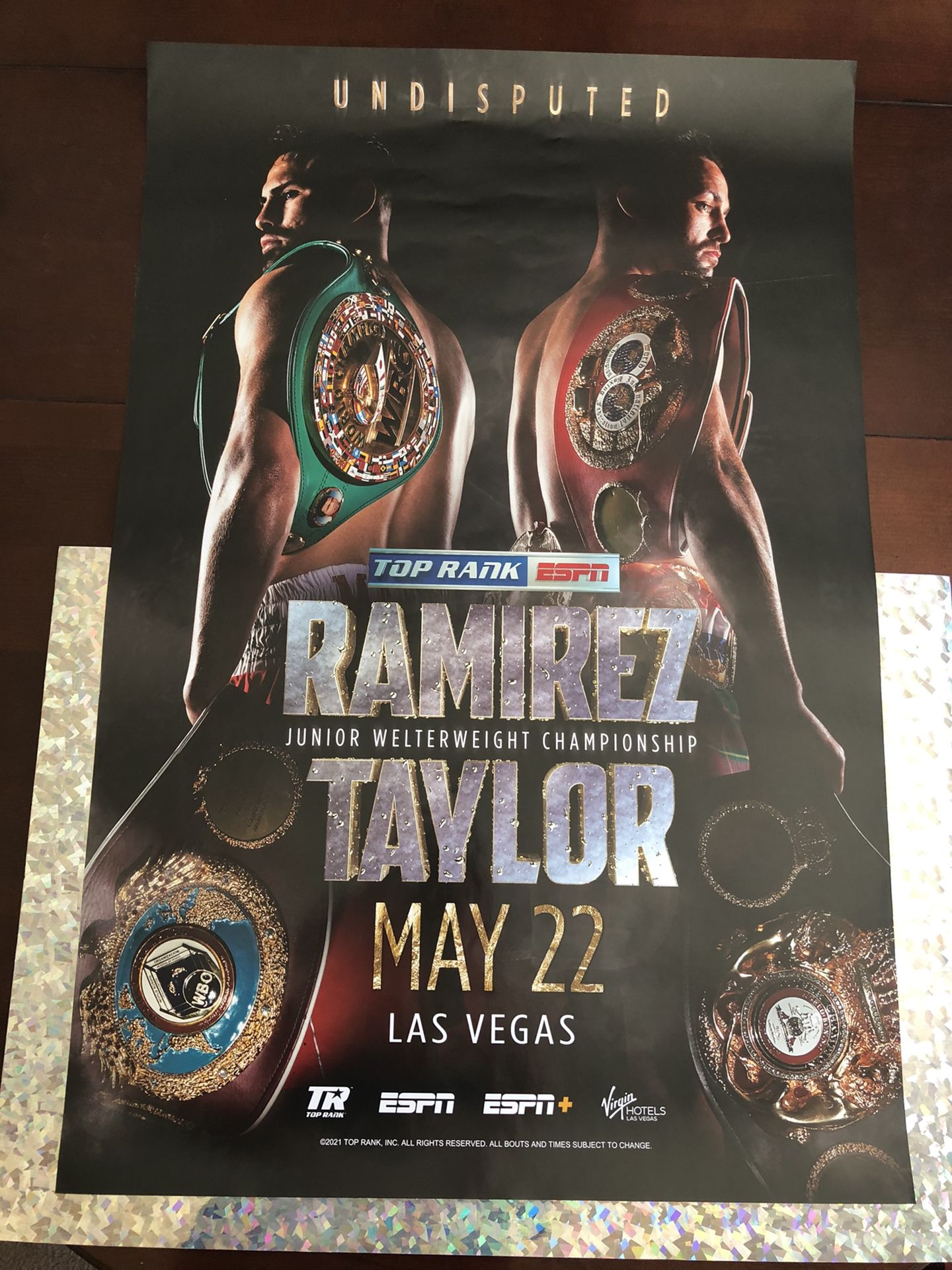 Josh Taylor vs. Jose Ramirez Top Rank ESPN full-size boxing poster