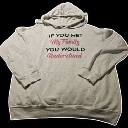 Wound Up Gray Hoodie with Pink and Black Text