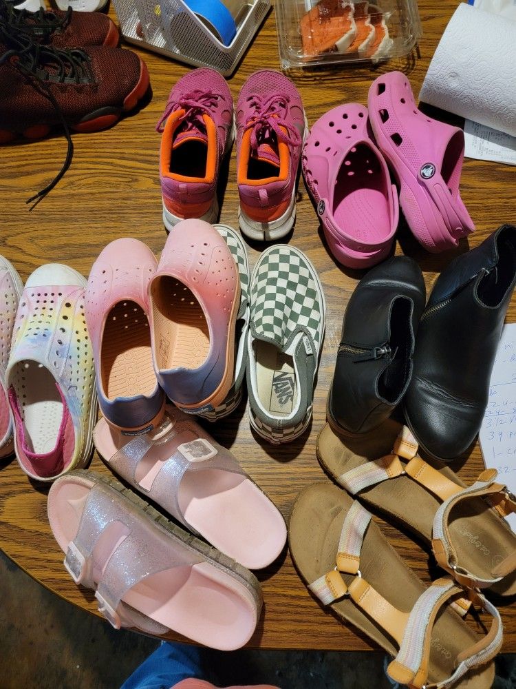 Several Girls Shoes