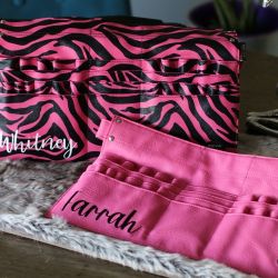 Vegan Leather Flat Tool Belt Wrap Apron Make Up Artist Beauty Brush Hair Stylist Supply Portable Organizer Gift  - Solid Pink OR Pink Zebra