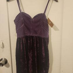 Dress Purple Velvet  S, M and L