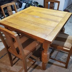 Antique English Pub Table And Chairs