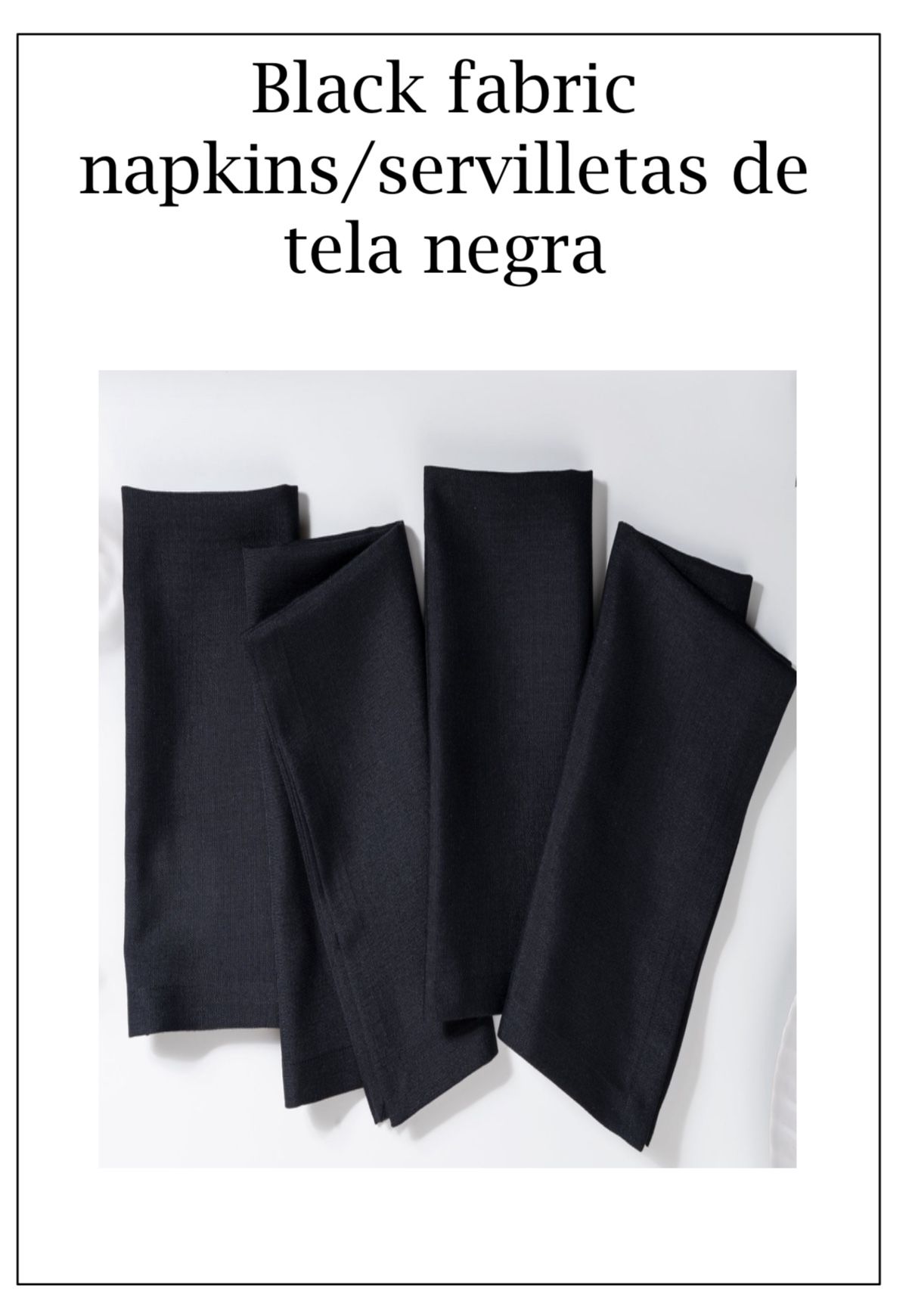 Black Polyester Elegant Napkins 