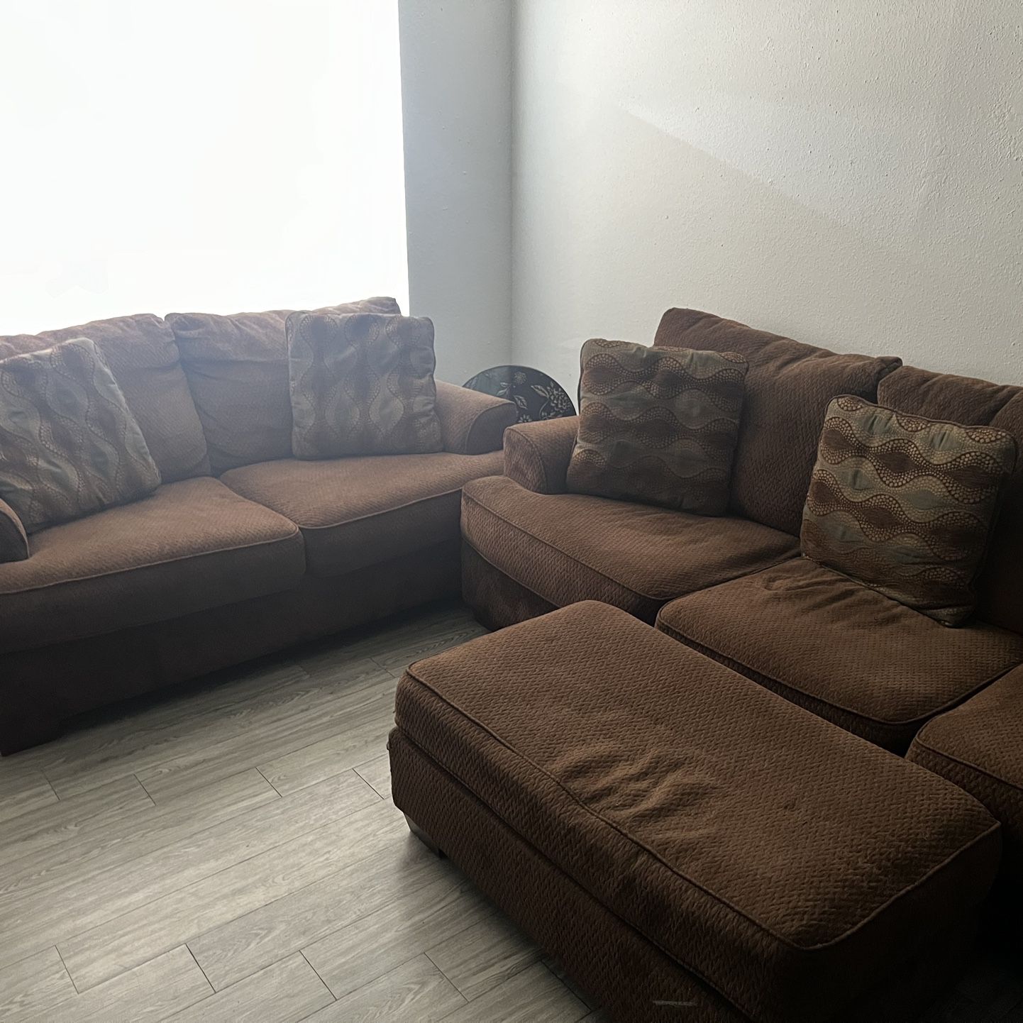 Large Brown Sofa Set Of Three