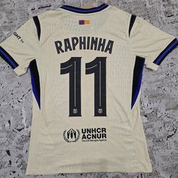 Authentic 25-26 RAPHINHA Barcelona Away Kit Player Version Size S Slim Fit 