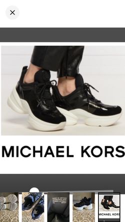 Michael Kors Olympia Leather Mixed-Media Trainer (7)