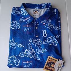 XXL Brooklyn Dodgers Reyn Spooner Cooperstown Performance Polo Shirt Los Angeles Dodgers