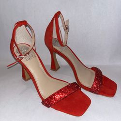 Red Vince Camuto Women's Relasha Embellished Sandal Heeled Size 7