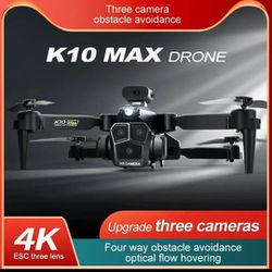 Professional Drone K10 4k Three Lens HD Aerial Photography WiFi 360° Aerial Stunt Optical