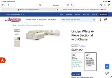 Lindyn White 6-Piece Sectional with Chaise