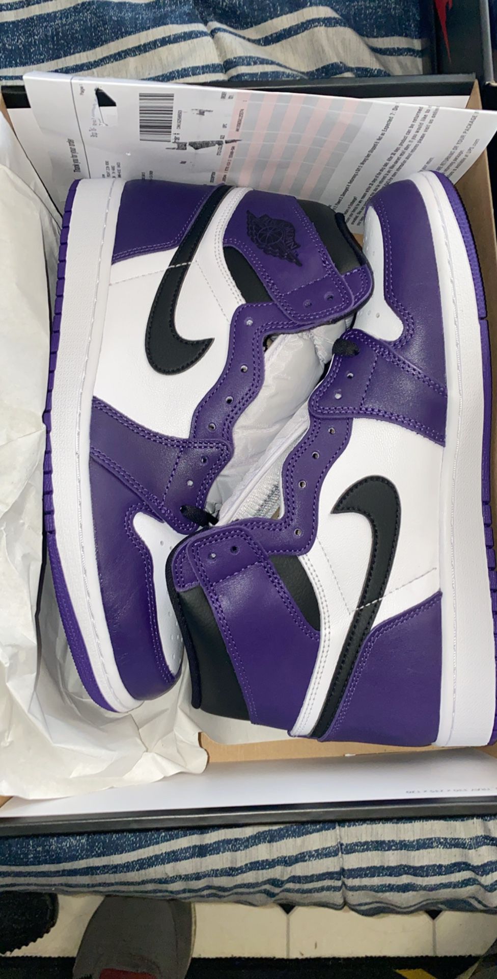Jordan 1 court purple size 10 ds