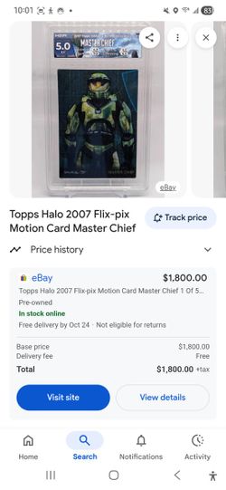 Topps HALO 2007 FLIX-PIX MOTION CARD MASTER CHIEF UNGRADED