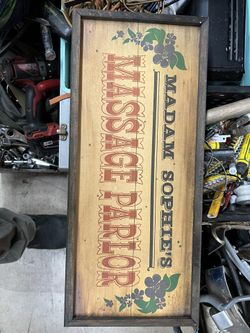 Vintage Madam Sophie’s Massage Parlor Sign 