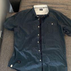 7 Diamonds Blue Button Down Dress Shirt Size XL