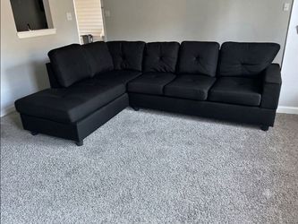 😍 Brand New Grey & Black L-Shape Sectional Sofa/Couch | Pay After Delivery 🚚