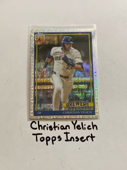 Christian Yelich Milwaukee Brewers All-Star Outfielder Topps Short Print Insert Card.