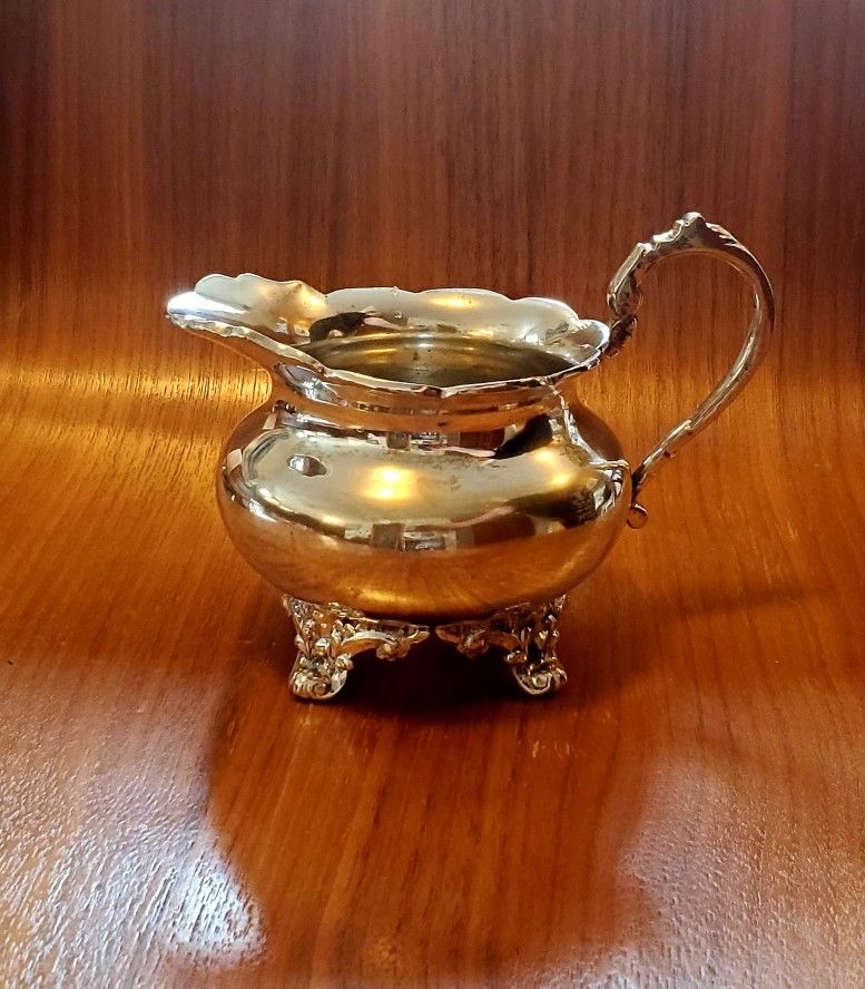 Silver Plated Footed Cream Pitcher