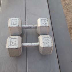 Par De 45 Lbs Dumbbells. $ 95.00.  omo