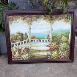 Signed Beautiful 55 X 45 Oil On Canvas