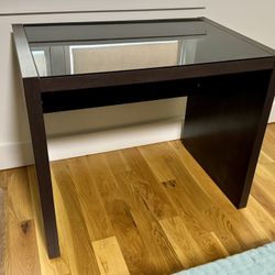 [LIKE NEW] Brown Home Desk w/ Glass Top