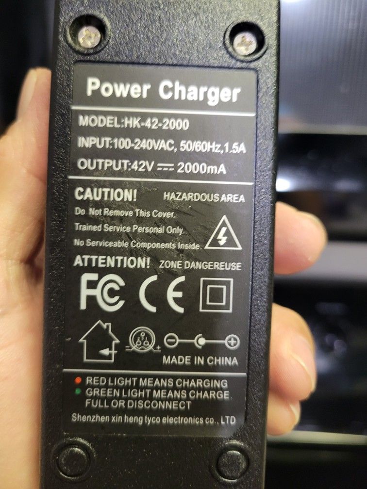 Power Charger 42 volts 2 Amps.