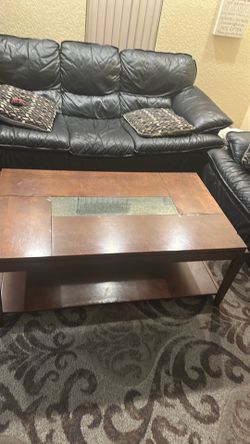 Wood glass coffee table