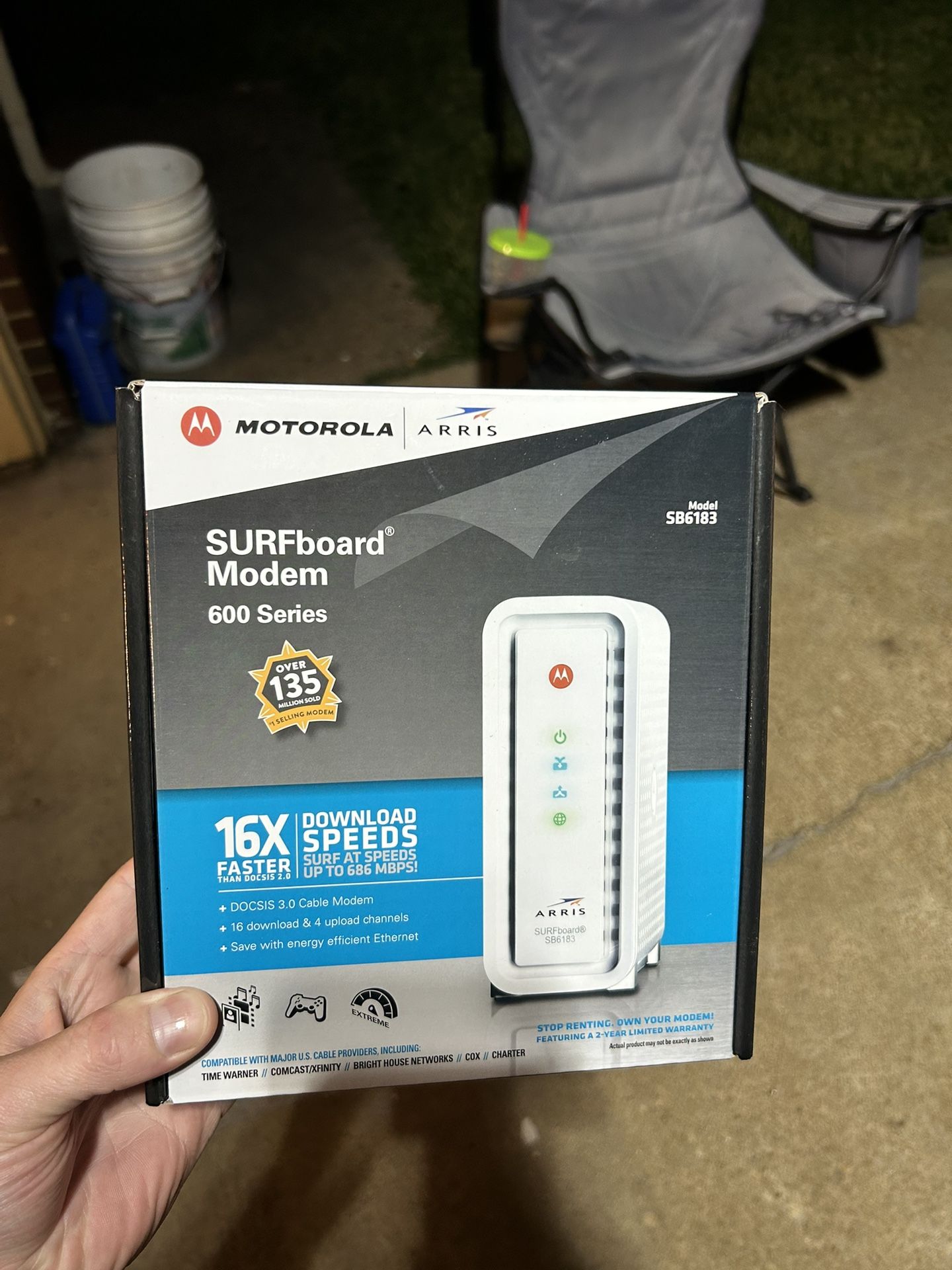 NEW Motorola ARRIS SB6183 SURFboard DOCSIS 3.0 Cable Modem 16x / 4 upload