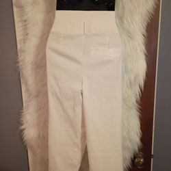 Two Pairs Of Dress Pants One White Cotton Other Is Black PU