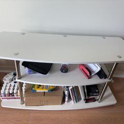 Wooden White Shelves / TV stand. Moving In 2 Days Please Take !!!