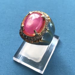Star Ruby In a hand made silver ring