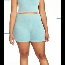 No Boundaries Seamless Cropped Henley Tank and Bike Shorts Set, 2-Piece, Women's.,ALL SIZES... NEW WITH TAGS