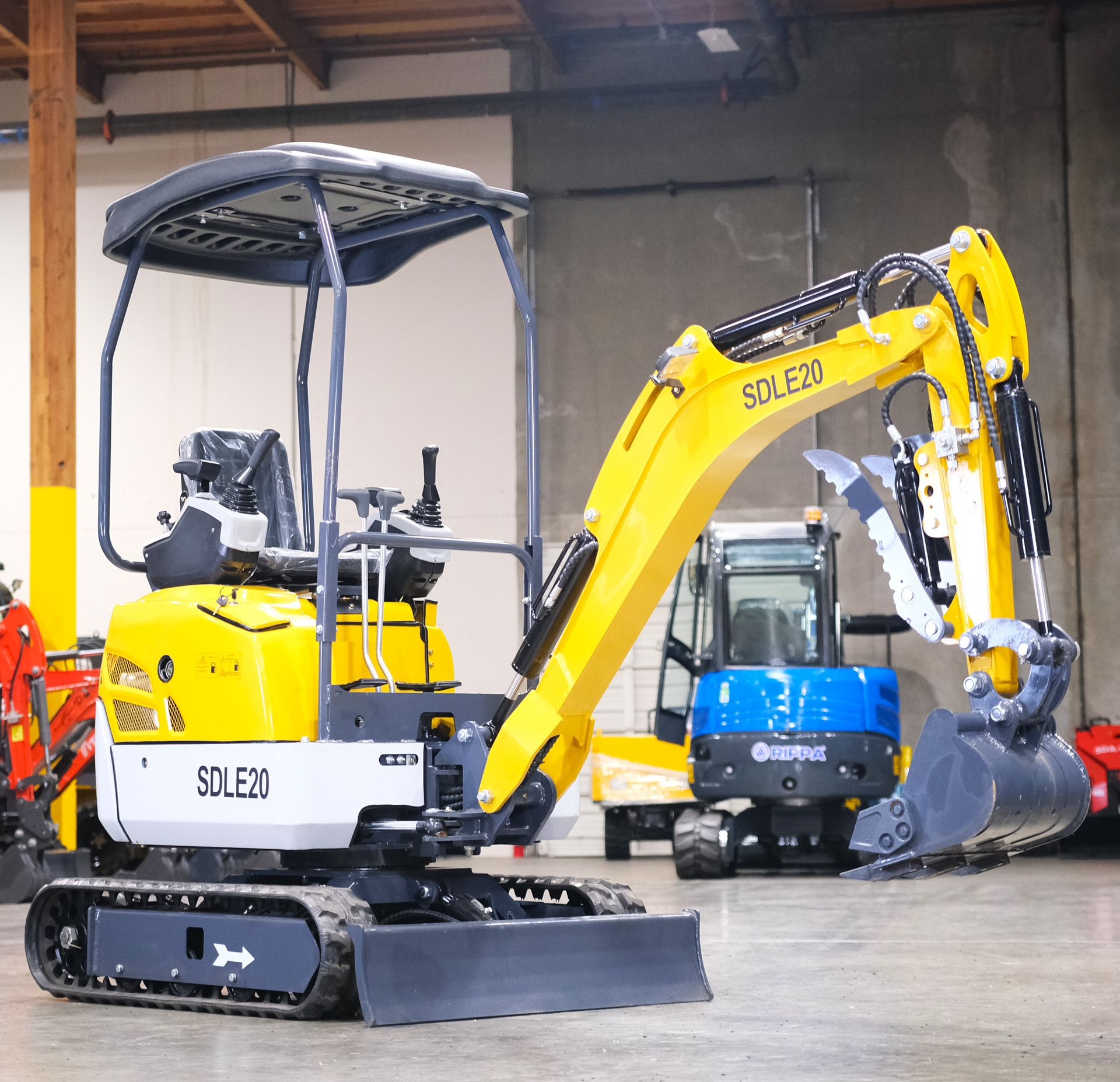 NEW | 23HP Yanmar Diesel Mini Excavator • Swing Boom + Pilot Controls