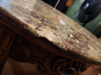 Wood and marble coffee table