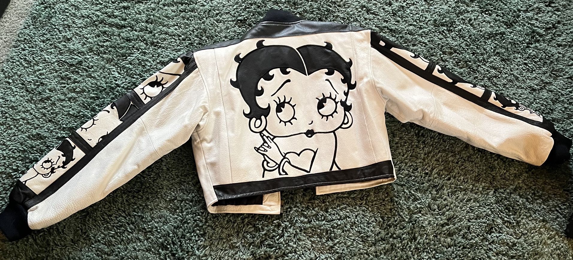 Vintage 1997 Betty Boop Leather Crop Jacket. Brand New Condition. Size “S”