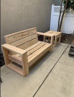 Wood Patio Loveseat