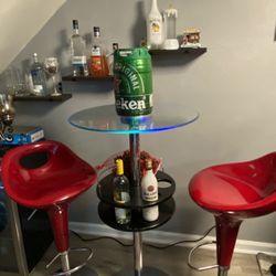 Bar LED Table And Bar Stools
