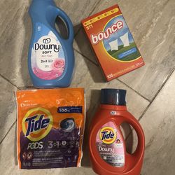 Tide Detergent Downy And Dryers Sheets All For $20