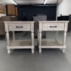 Price For Both - 2 Matching Gray Rustic Nightstands   / Nightstand Set / End Tables / Side Tables