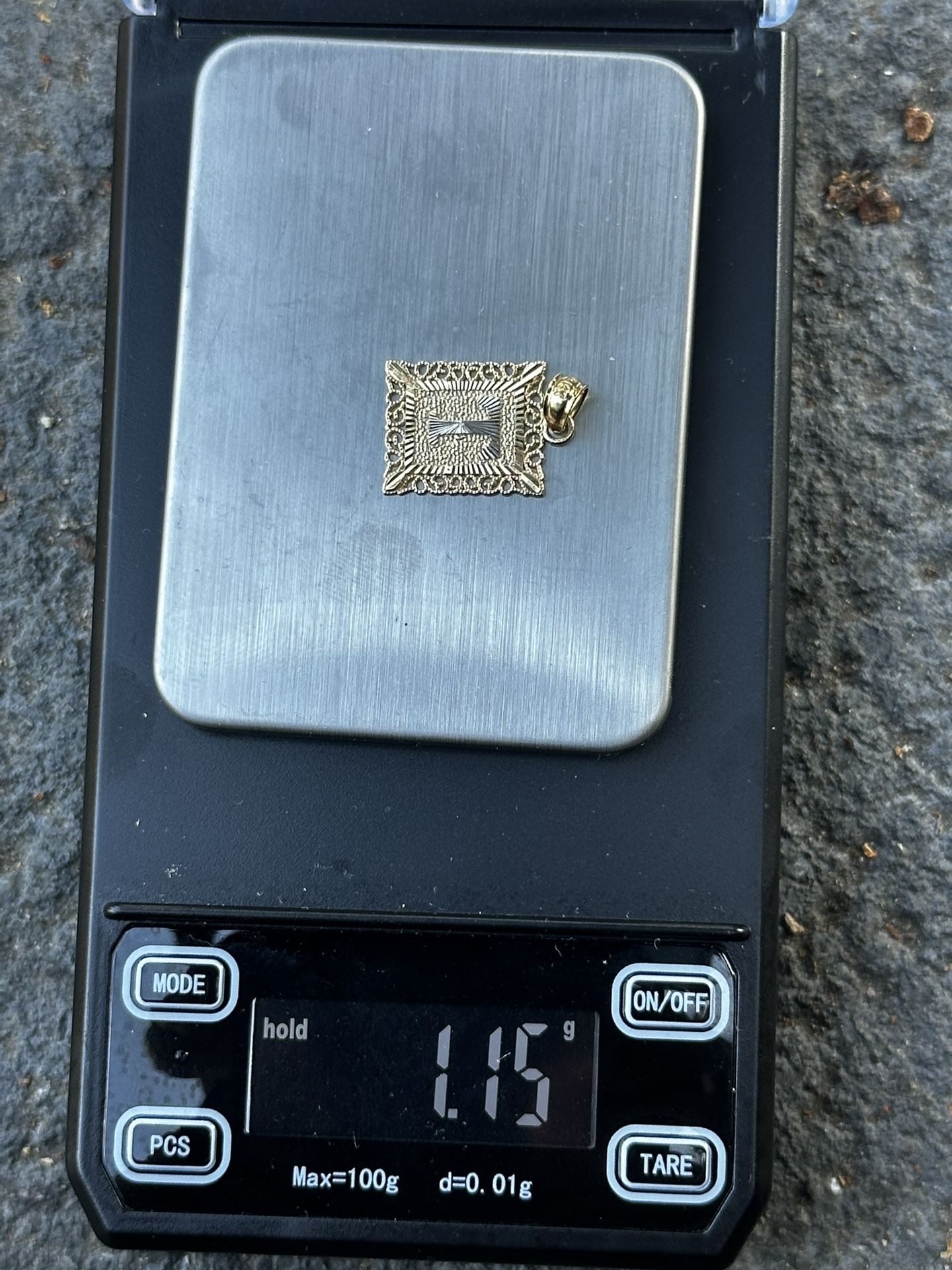 14K Gold Square âTâ Pendant