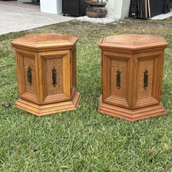 Vintage End Tables with Storage