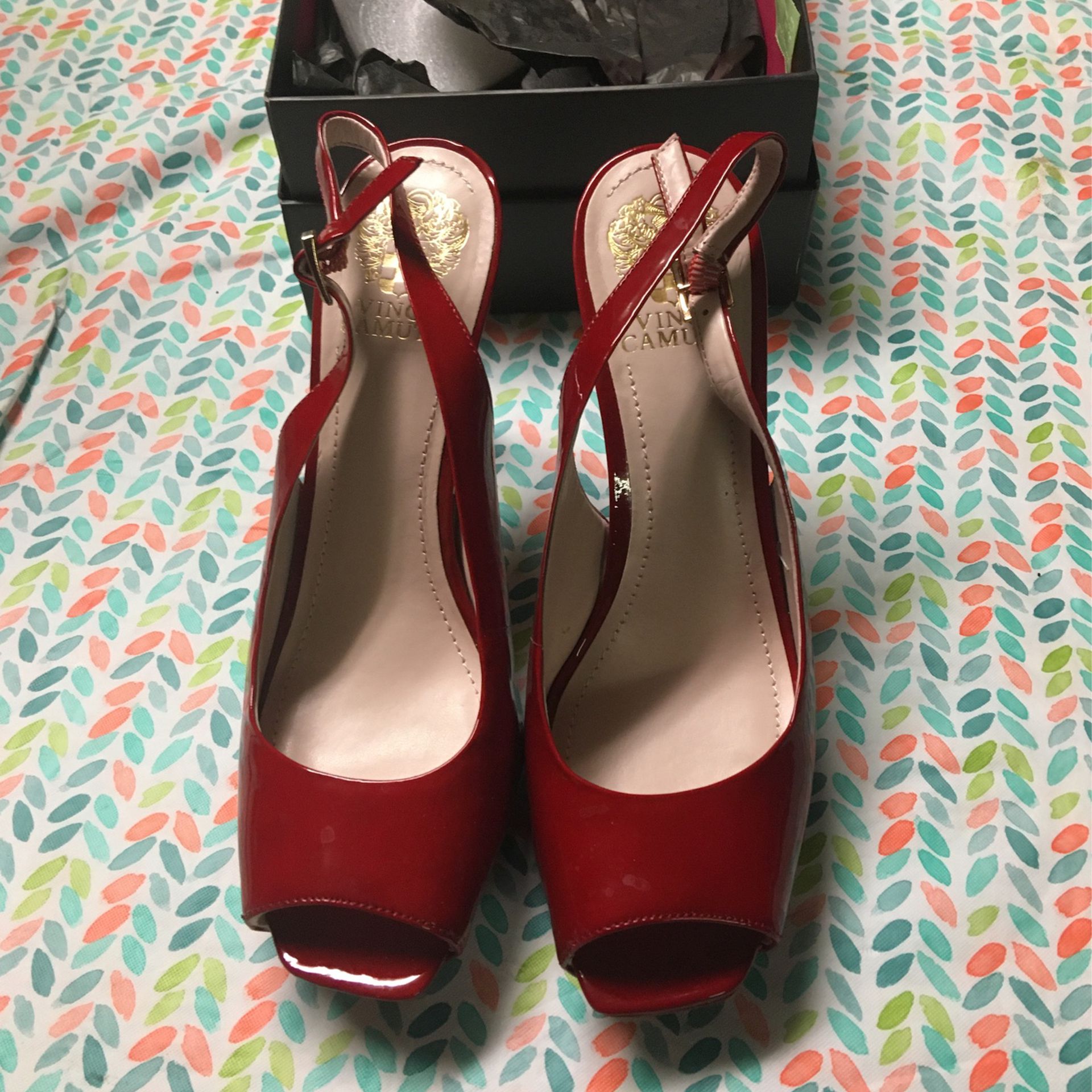 Vince Camuto Red 41/2 Inch Heels.  Like New.