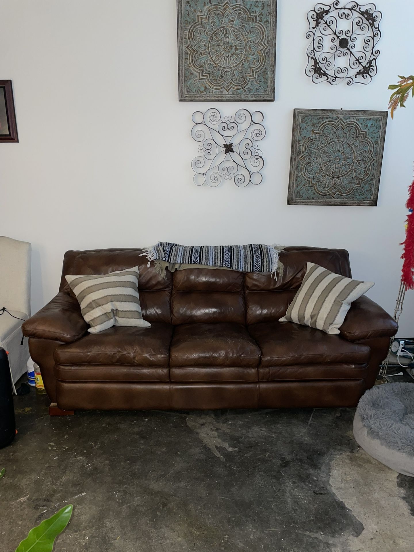 Italian Leather Couch & Loveseat Set