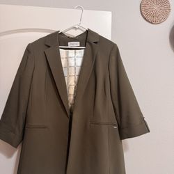 💚 Olive Green 3/4 Sleeve Calvin Klein Blazer – Size 18W – $50 💚