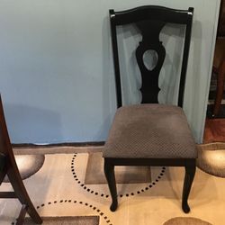 New  Chairs  Out Of Box “Dark Wood” Gray Diamond Cushion W